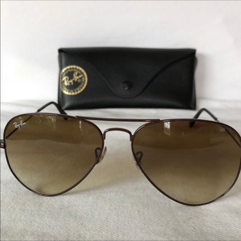 RAY BAN classic brown aviator gradient